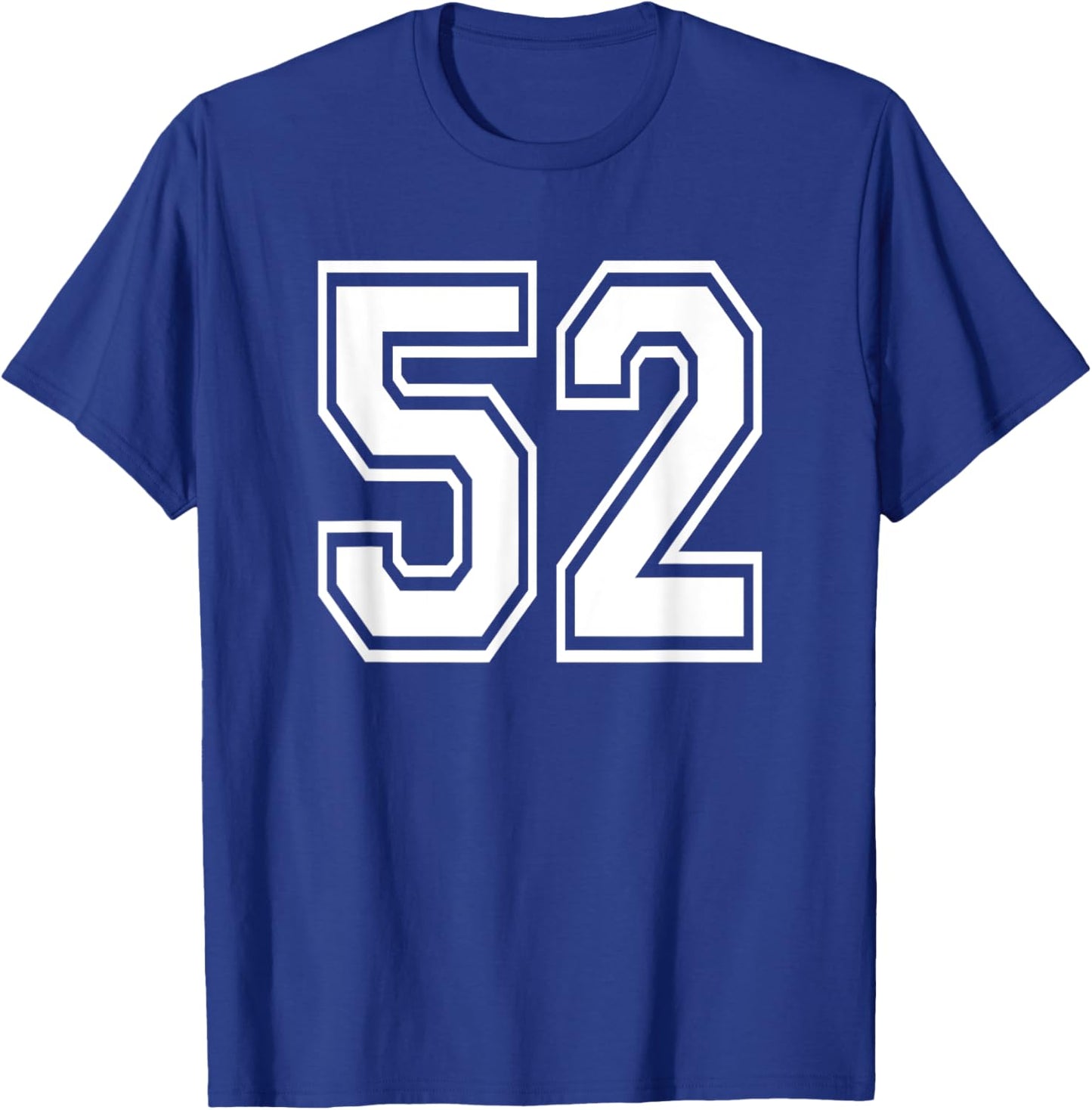Number 52 52nd Birthday Gift Player Team Numbered Jersey T-Shirt - T-Shirt | Royal