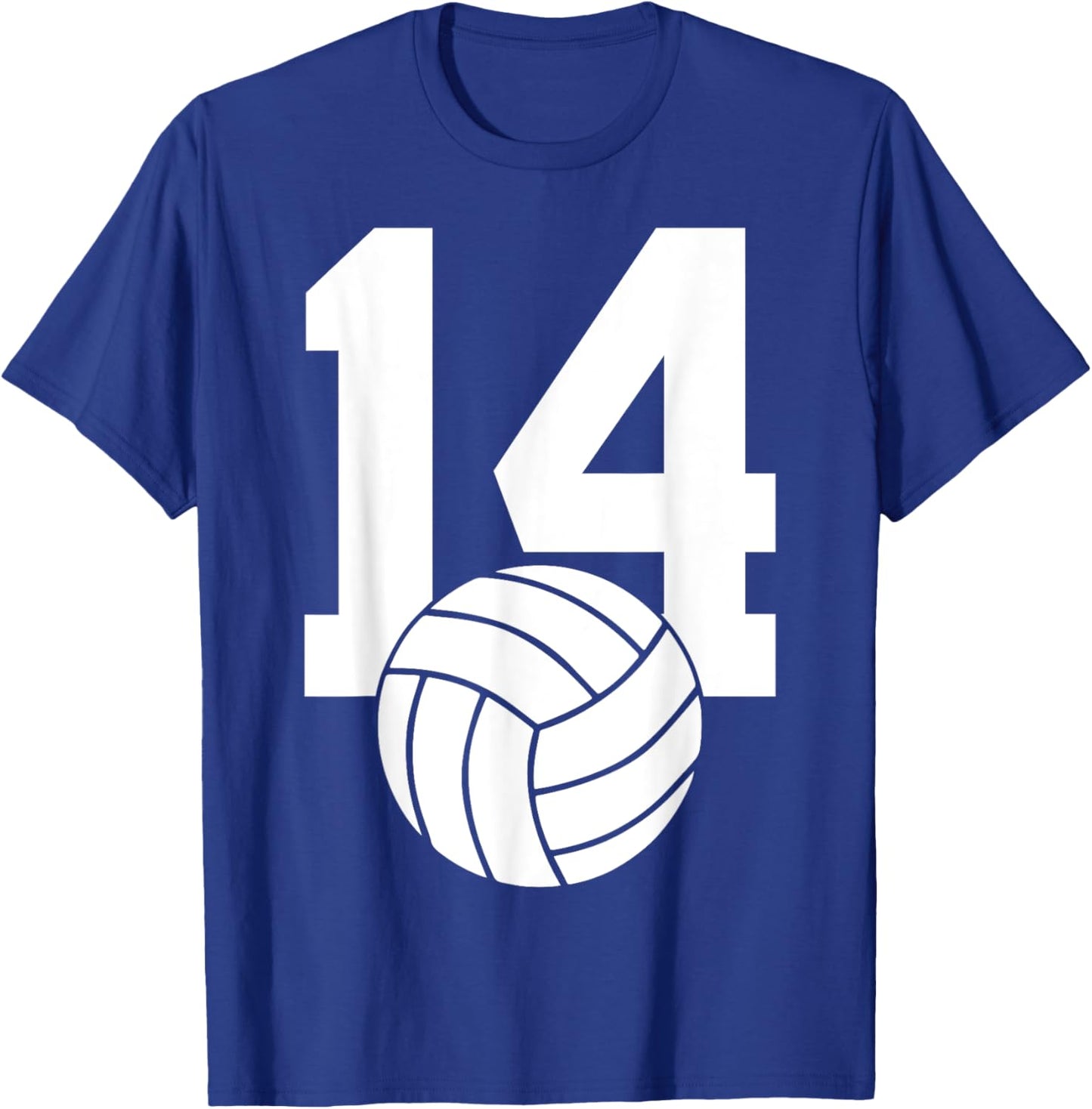 Number 14 Volleyball 14th Birthday T-Shirt - T-Shirt | Royal