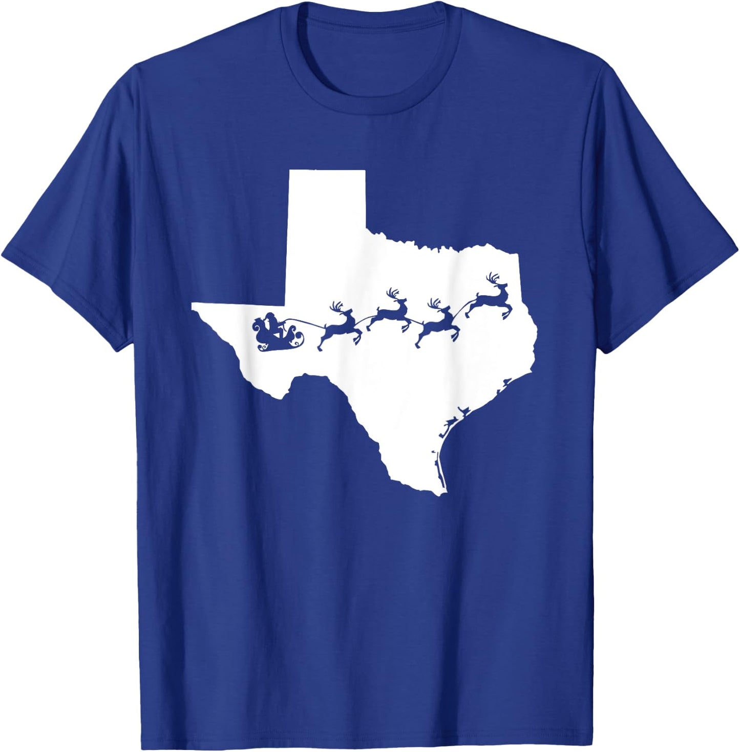 Texas Map Santa Christmas reindeer Shirt T-Shirt - T-Shirt | Royal