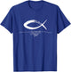 Ichthys Sign Jesus Fish Christ Christian Faith Symbol T-Shirt - T-Shirt | Royal