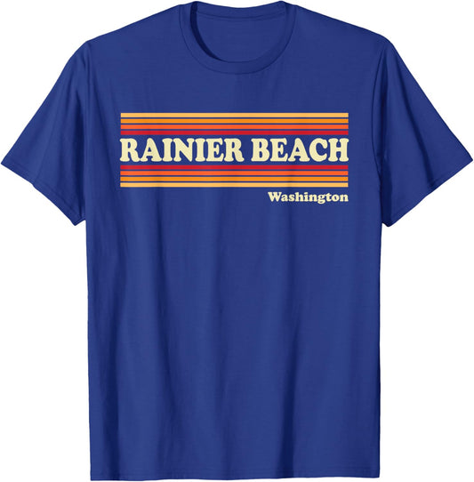 Vintage 1980s Graphic Style Rainier Beach, Washington Men Women T-Shirt - T-Shirt | Royal
