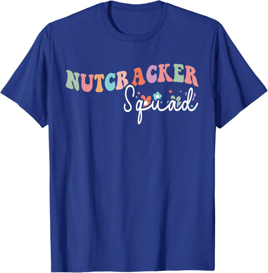 Groovy Nutcracker Squad Retro Christmas Ballet Dance T-Shirt - T-Shirt | Royal