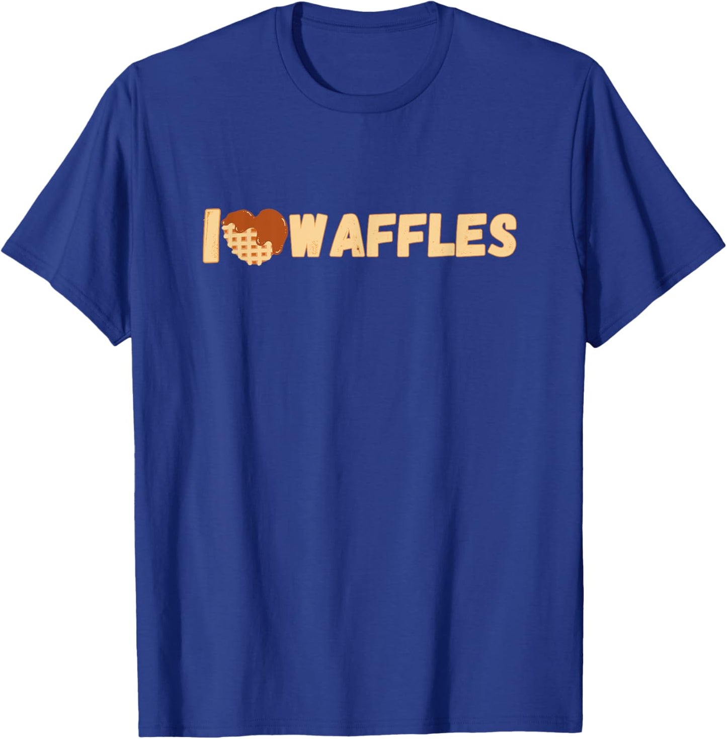 I Love Waffles | Heart-Shaped Chocolate Waffle T-Shirt - T-Shirt | Royal