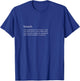 Hiraeth Homesickness Definition Minimalist Aesthetic Shirt T-Shirt - T-Shirt | Royal