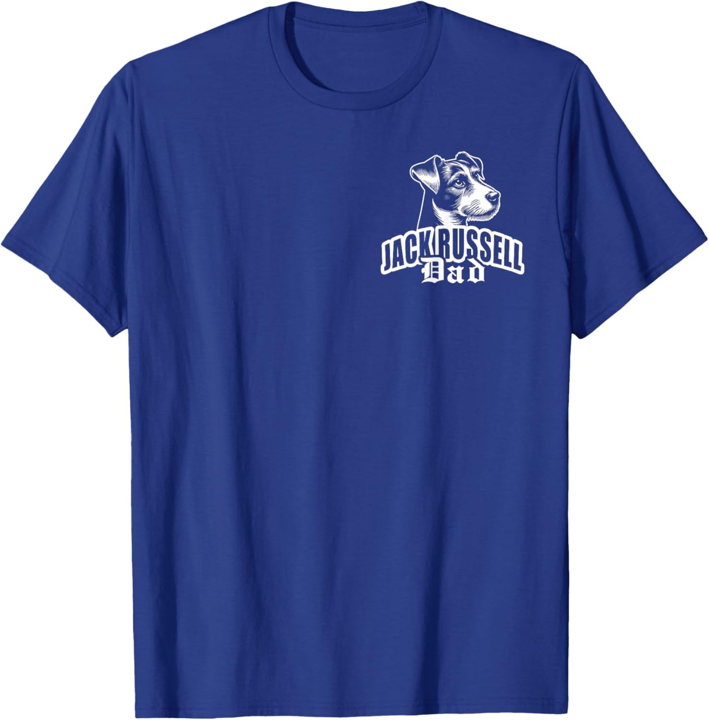 Jack Russell Dad with Cute Dog Head on Chest T-Shirt - T-Shirt | Royal