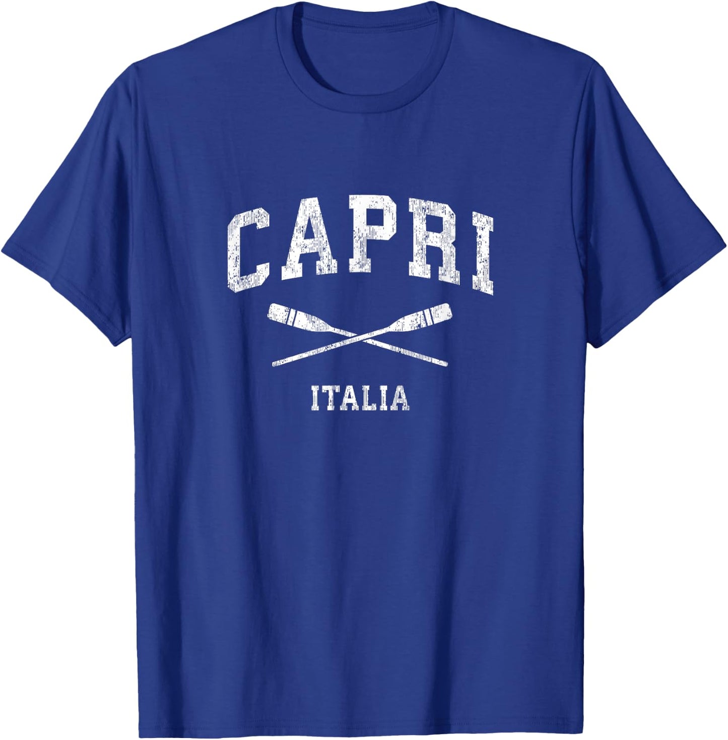 Capri Italy Vintage Nautical Paddles Sports Oars T-Shirt - T-Shirt | Royal