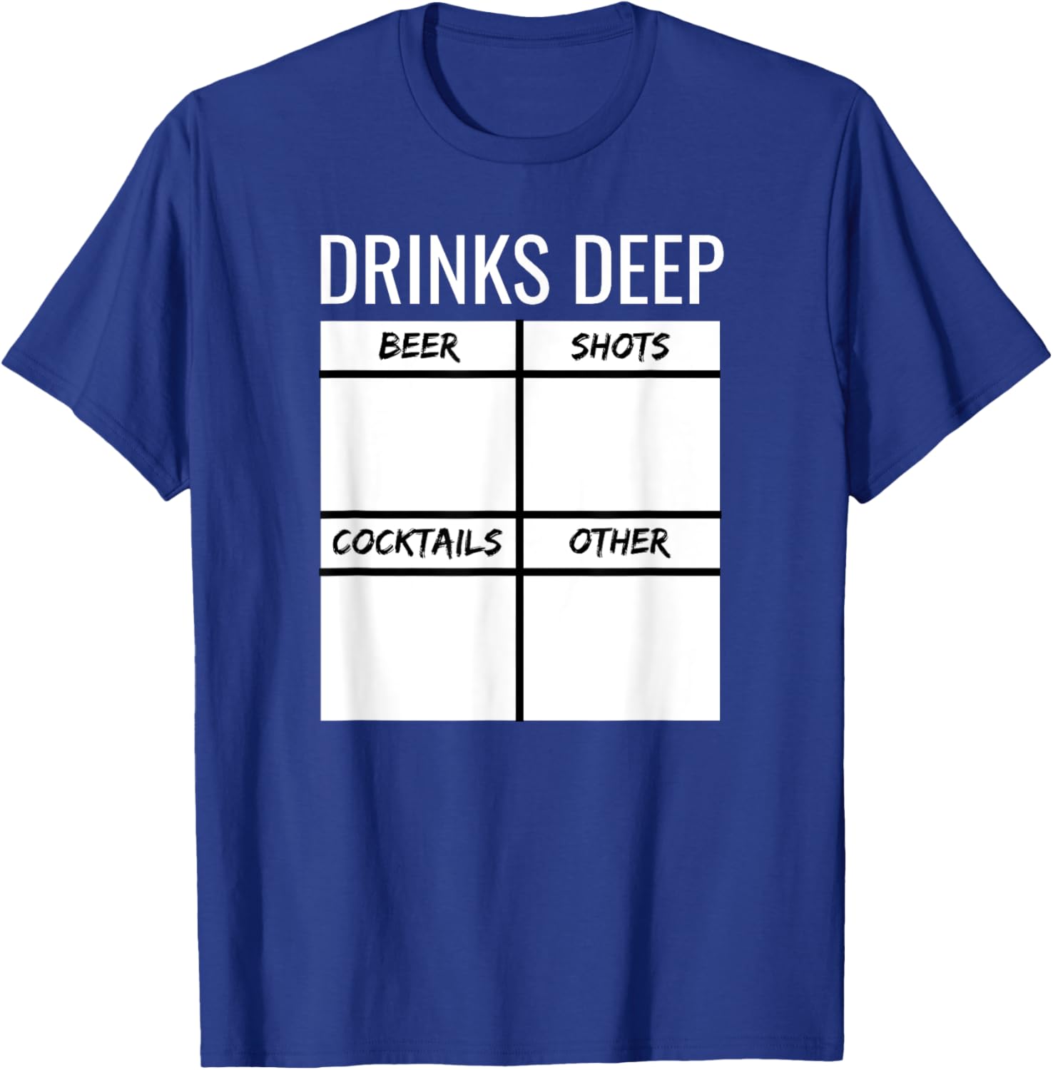 Bachelor Party Drinks Deep Drinking Tally Chart Beer Drinker T-Shirt - T-Shirt | Royal