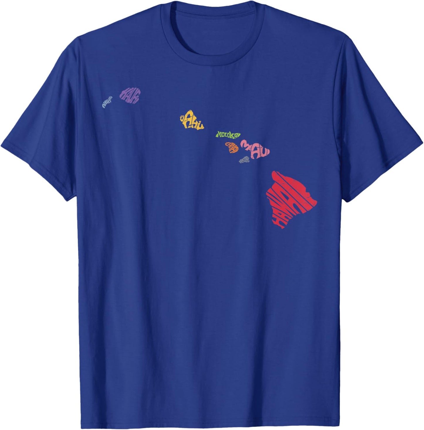 Aloha Hawaii State Map Hawaiian Summer Family Vacation T-Shirt - T-Shirt | Royal