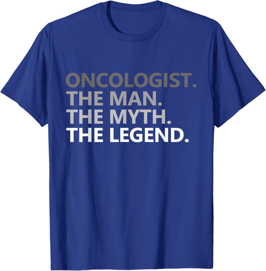 Man Myth The Legend Oncologist Dad Funny Nurse Vintage T-Shirt - T-Shirt | Royal