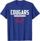 Crosby Cougars Logo Football HS T-Shirt - T-Shirt | Royal