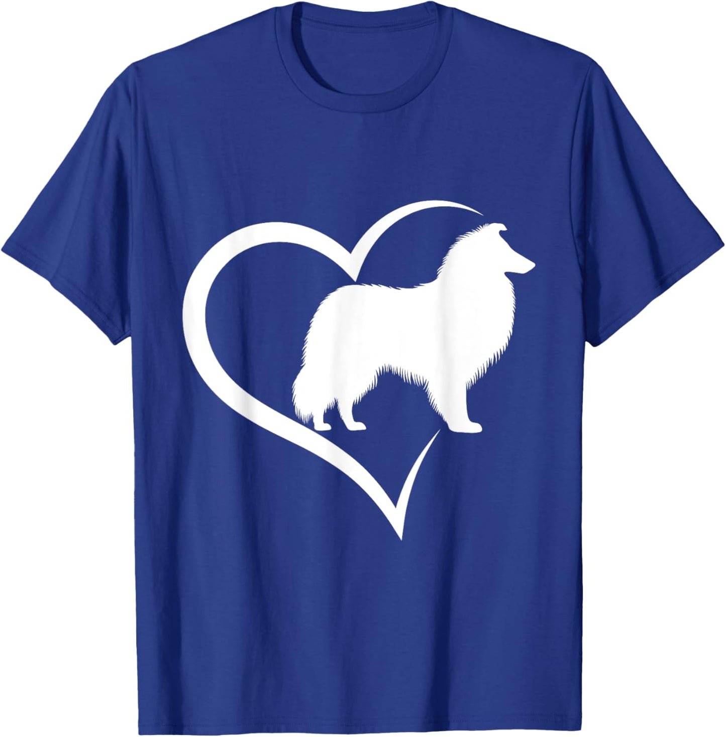 Rough Collie Silhouette Heart Love Dog Men Women Girls Kids T-Shirt - T-Shirt | Royal