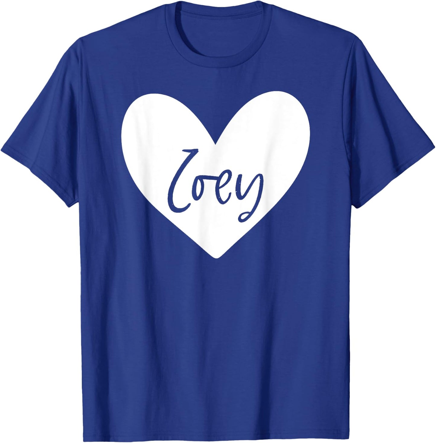 Zoey Pink Name Heart Love Woman Girl Friend Personalized T-Shirt - T-Shirt | Royal