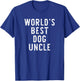 World's Best Dog Uncle Funny Gift Christmas Women Kids T-Shirt - T-Shirt | Royal