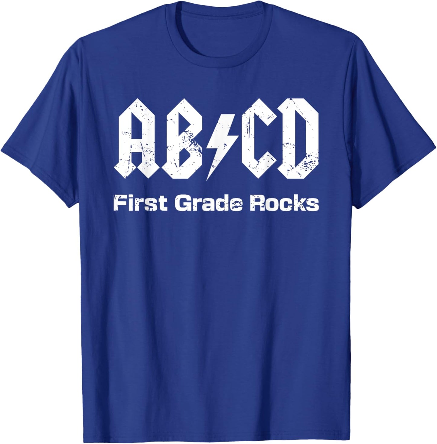 Boys Girls Teachers - ABCD First Grade Rocks Vintage Style T-Shirt - T-Shirt | Royal