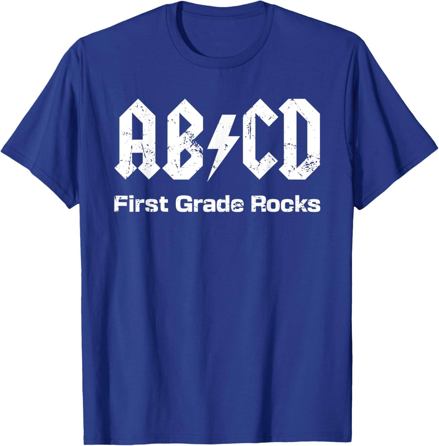 Boys Girls Teachers - ABCD First Grade Rocks Vintage Style T-Shirt - T-Shirt | Royal
