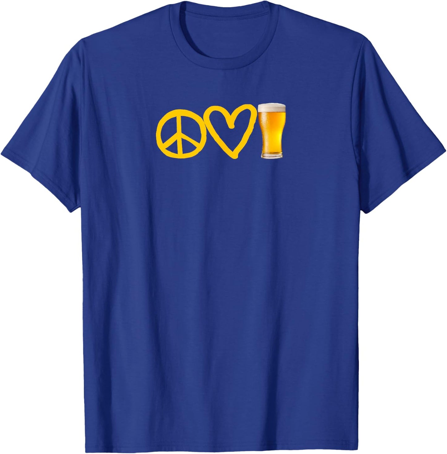 Peace Love Beer Symbols T-Shirt - T-Shirt | Royal