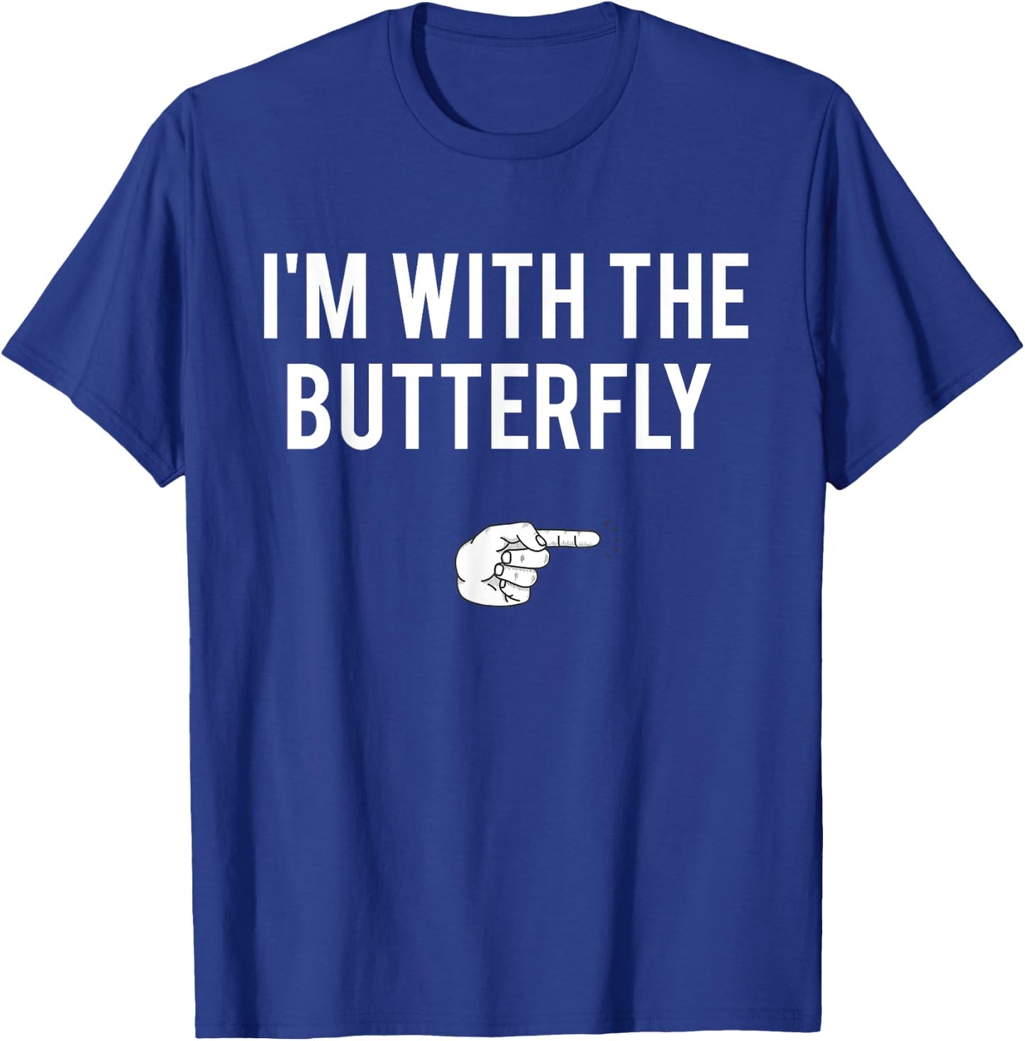 I'm With Butterfly Halloween Costume Party Matching Couple T-Shirt - T-Shirt | Royal