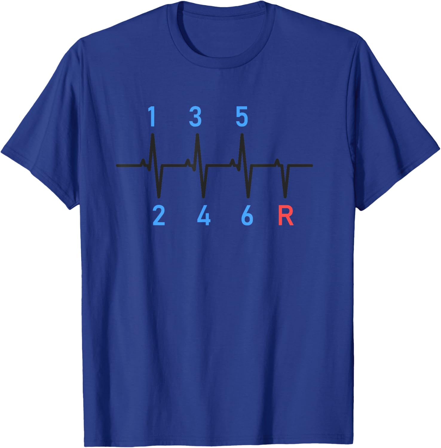 6 Speeds Gear Shift Manual Transmission Funny Car Race Gift T-Shirt - T-Shirt | Royal