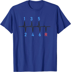 6 Speeds Gear Shift Manual Transmission Funny Car Race Gift T-Shirt - T-Shirt | Royal