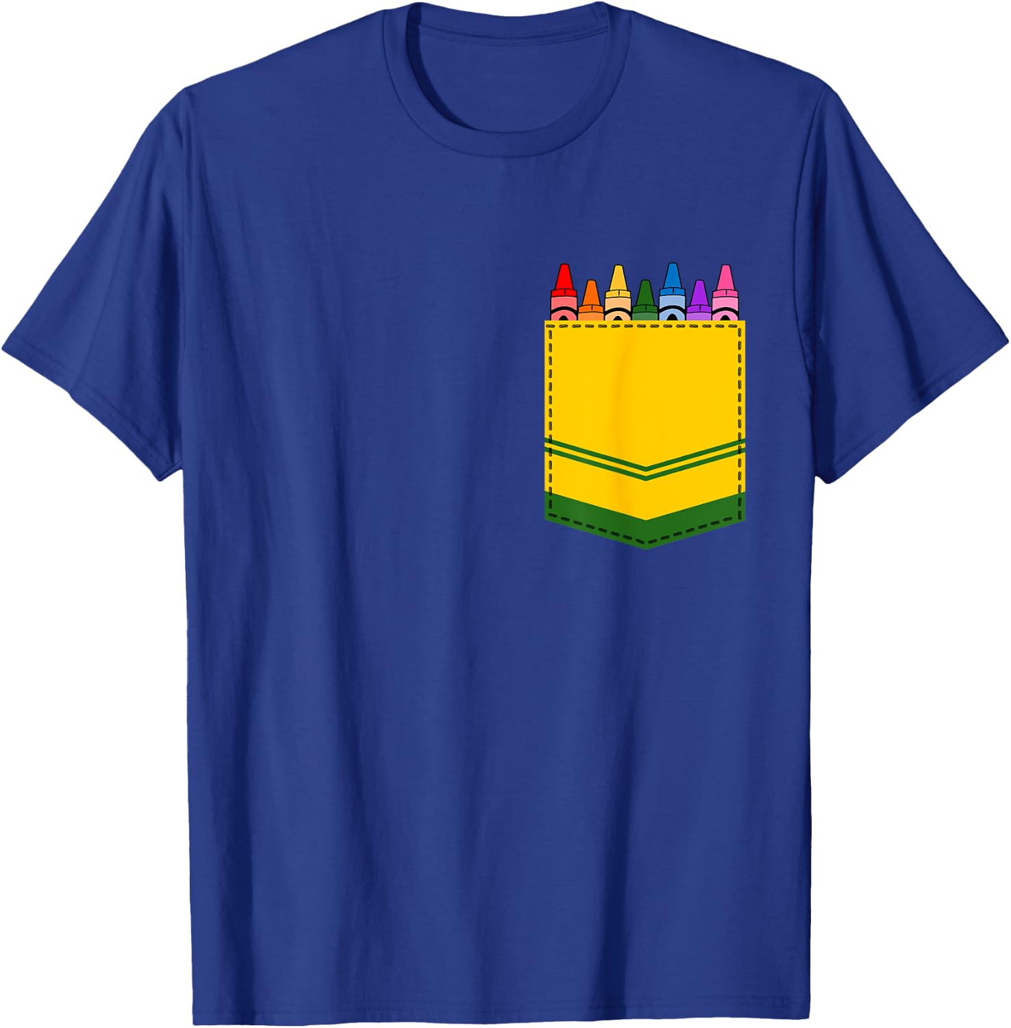 Crayon Box Pocket Teacher Gift Costume Men Women Kids T-Shirt - T-Shirt | Royal