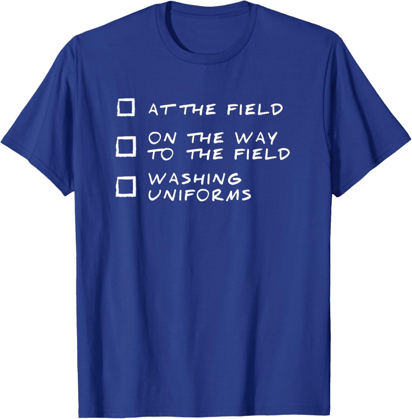 Funny Women Sports Mom Checklist Soccer Cheer Football T-Shirt - T-Shirt | Royal