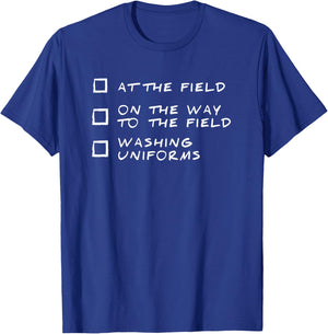 Funny Women Sports Mom Checklist Soccer Cheer Football T-Shirt - T-Shirt | Royal