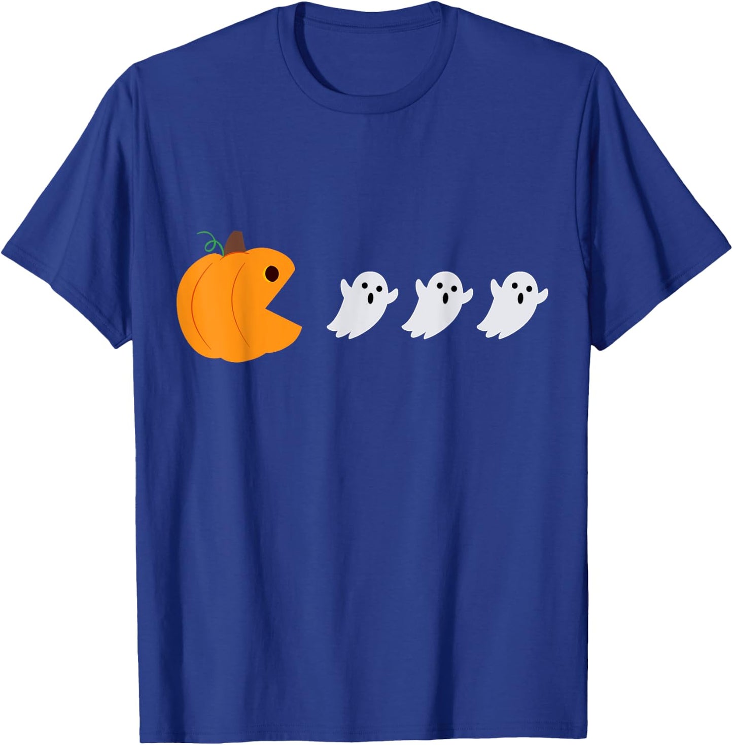 Pumpkin Ghost Retro Video Game Costume Funny Halloween Gifts T-Shirt - T-Shirt | Royal