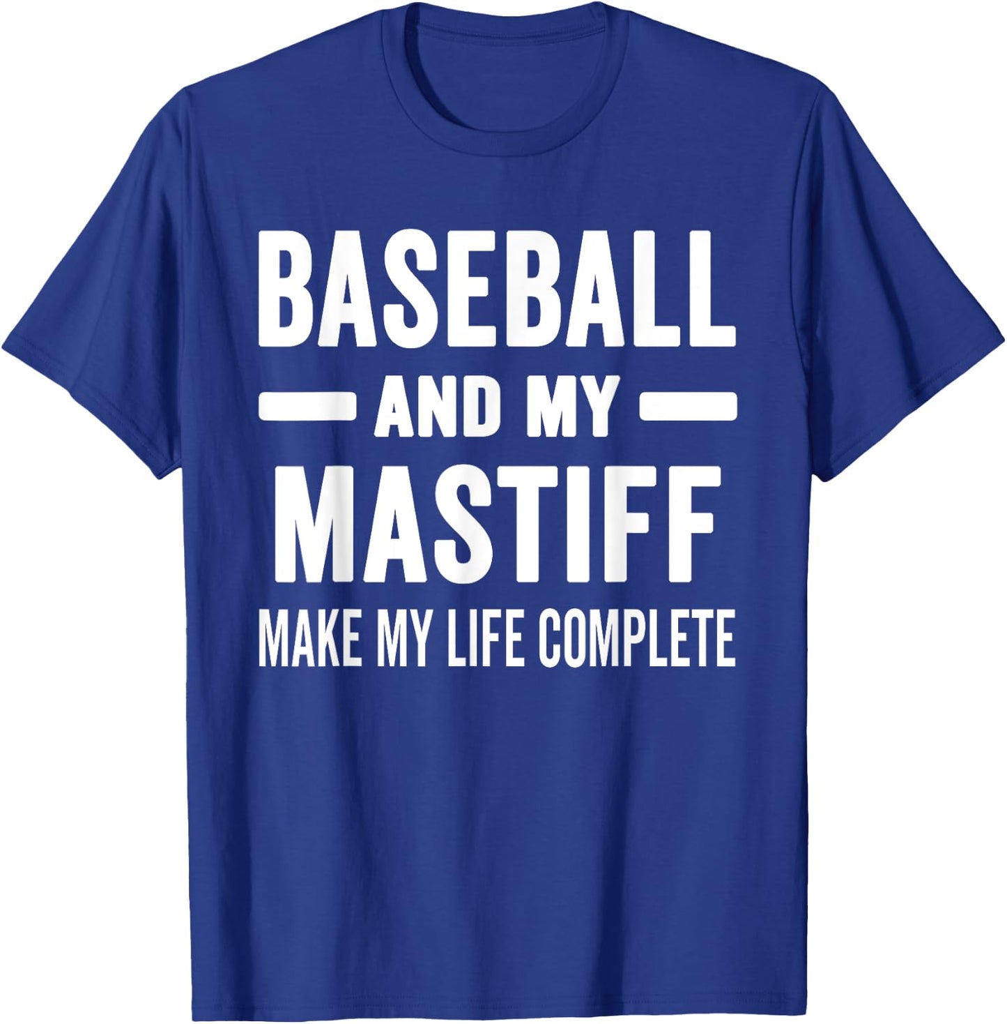 Baseball And My Mastiff Mama Shirt Dog Lover Baseball Mom Men Women T-Shirt - T-Shirt | Royal