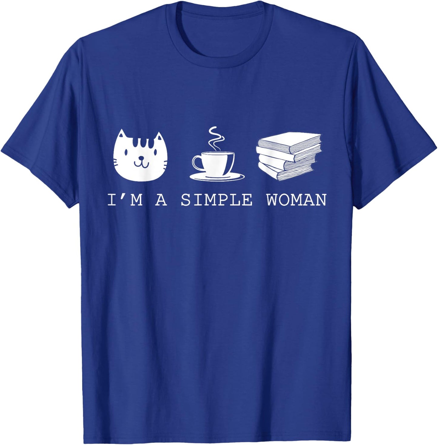 Books Tea Cat T-Shirt - T-Shirt | Royal