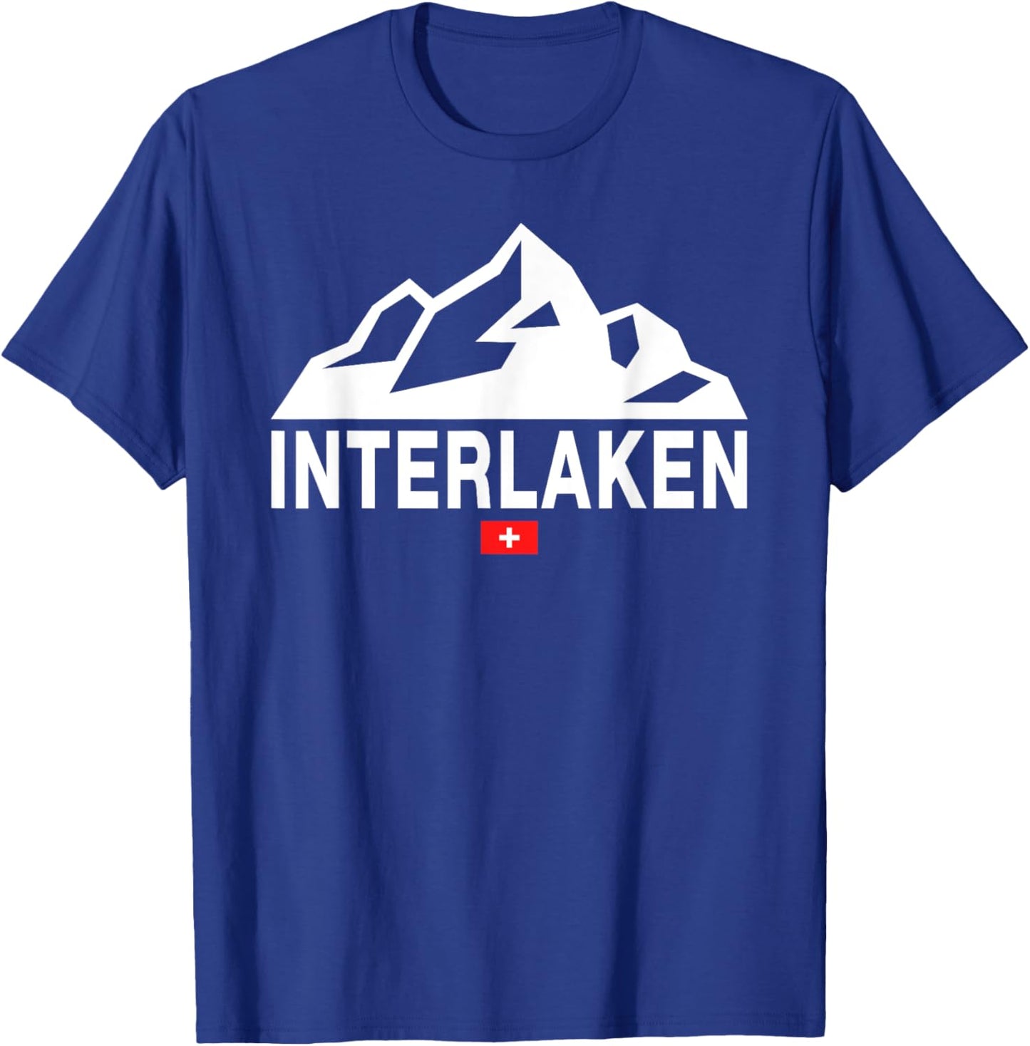 Interlaken Switzerland Swiss Flag Swiss Mountains T-Shirt - T-Shirt | Royal