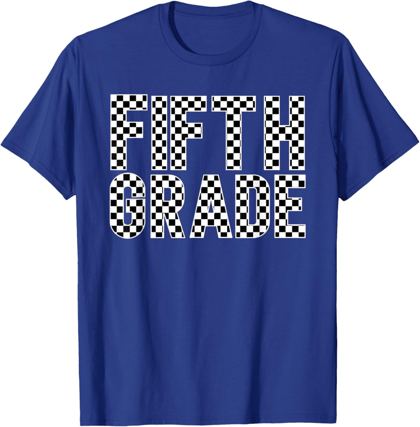 Checkered Fifth Grade Back to School Shirt Teacher Kids T-Shirt - T-Shirt | Royal