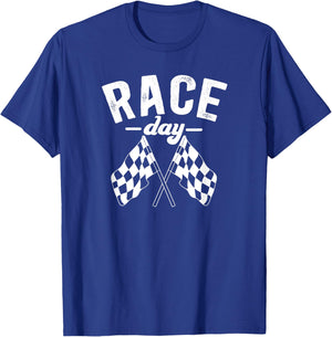 Car Race Day Checkered Flag Race Days Car Racing Day T-Shirt - T-Shirt | Royal