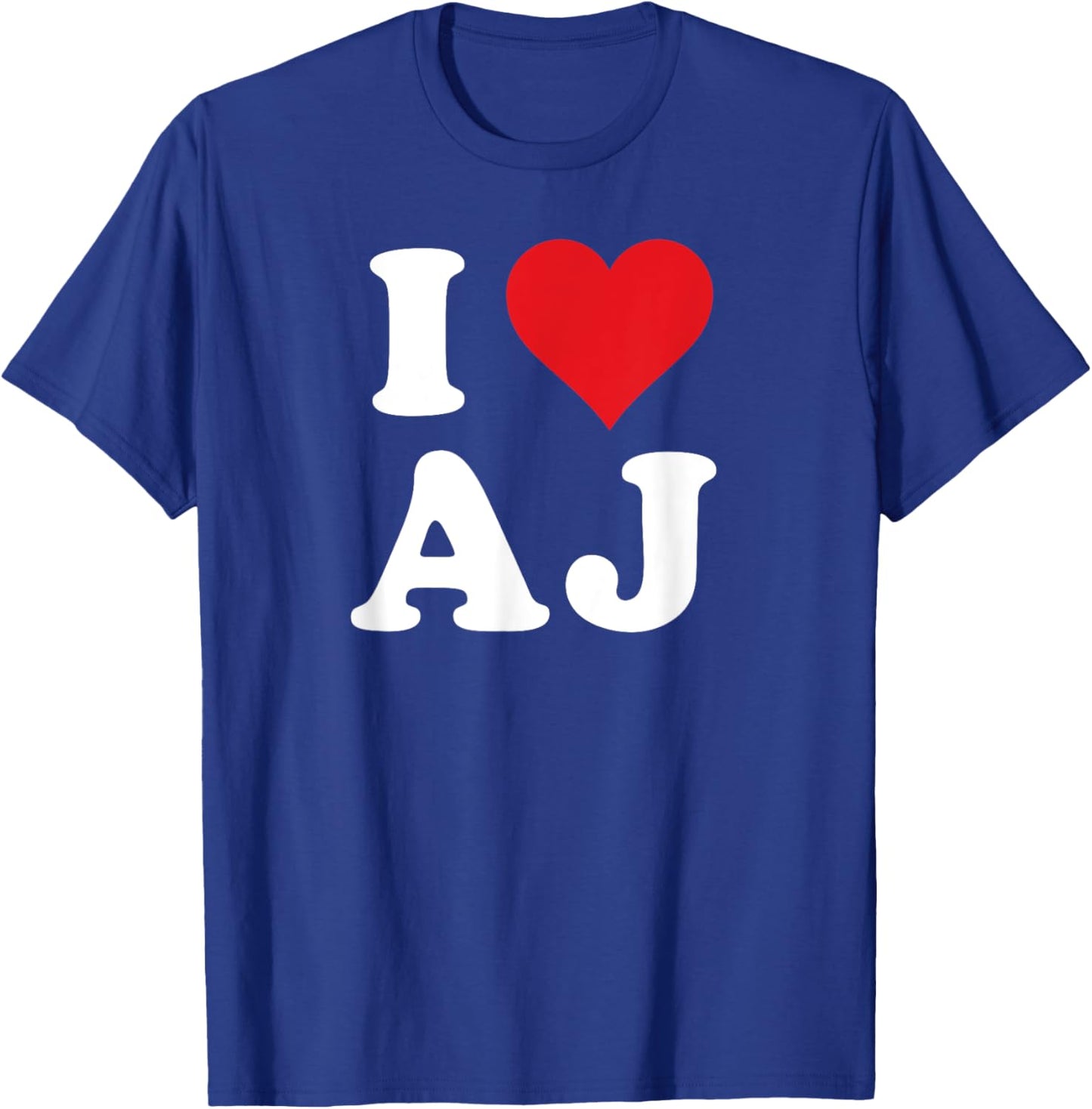 I Heart AJ Initials I Love A.J. First And Last Name A J T-Shirt - T-Shirt | Royal