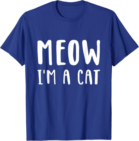 Meow I'm a cat Funny Lazy Animal Halloween Costume T-Shirt - T-Shirt | Royal