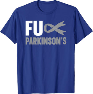 FUCK Parkinsons Disease Grey Ribbon Parkinson's Awareness T-Shirt - T-Shirt | Royal