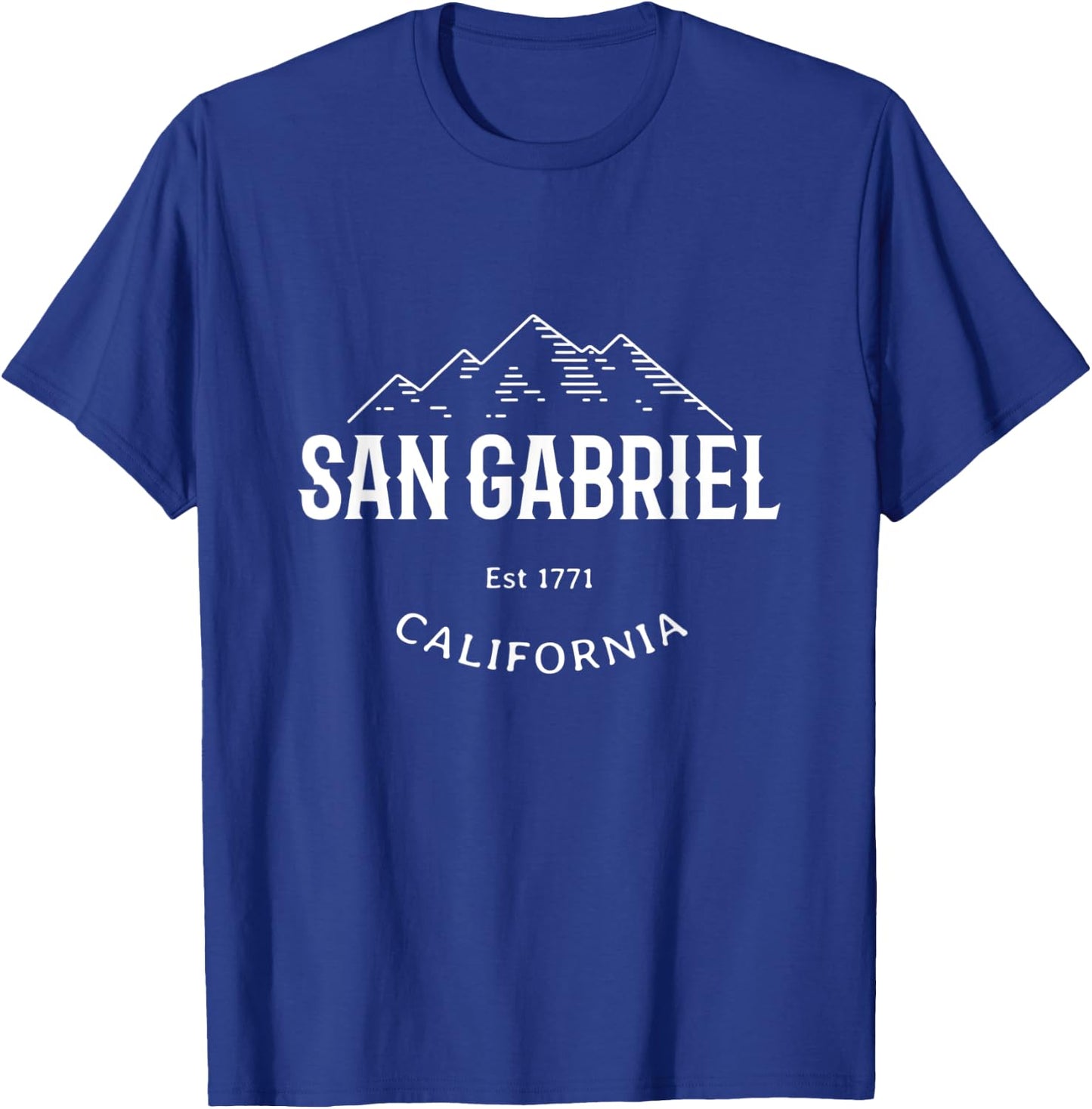 Retro Cool San Gabriel California Mountains Novelty T-Shirt - T-Shirt | Royal