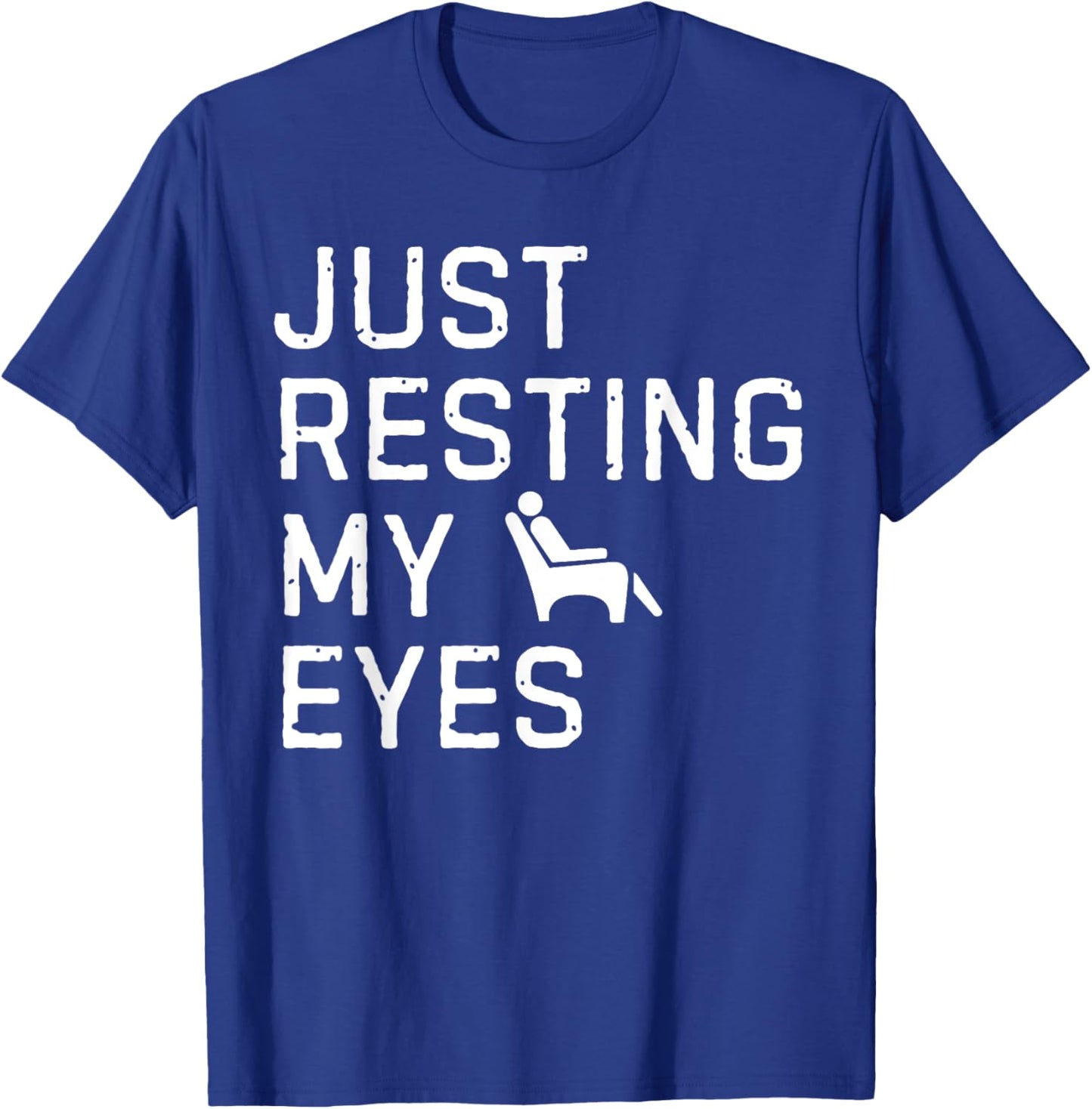 Vintage Just Resting My Eyes Man Reclining in Recliner Dad T-Shirt - T-Shirt | Royal