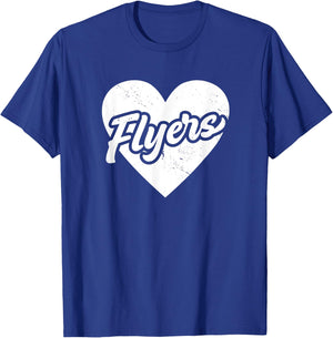 Vintage Flyers High School Spirit Go Flyers Love T-Shirt - T-Shirt | Royal