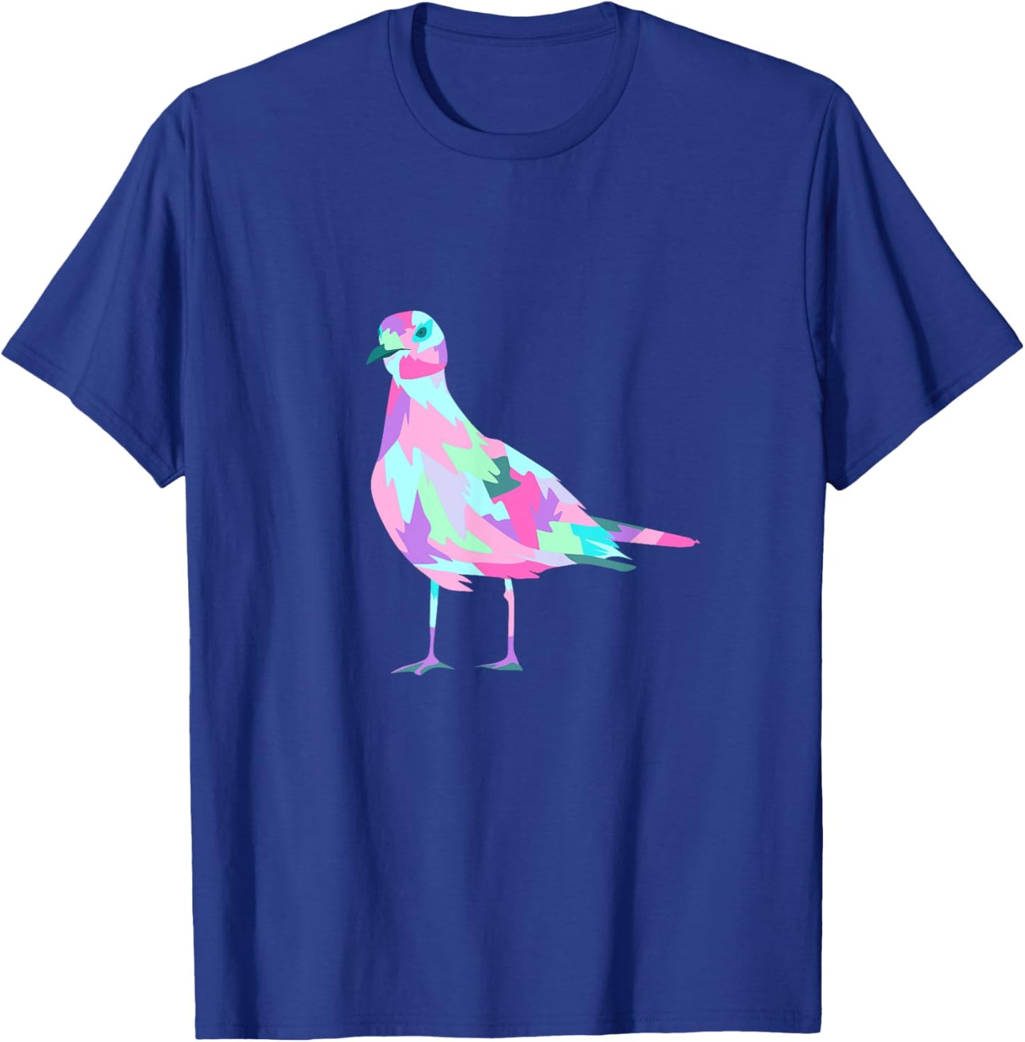 Colorful Pop Art Watercolor Seagull Graphic T-Shirt - T-Shirt | Royal