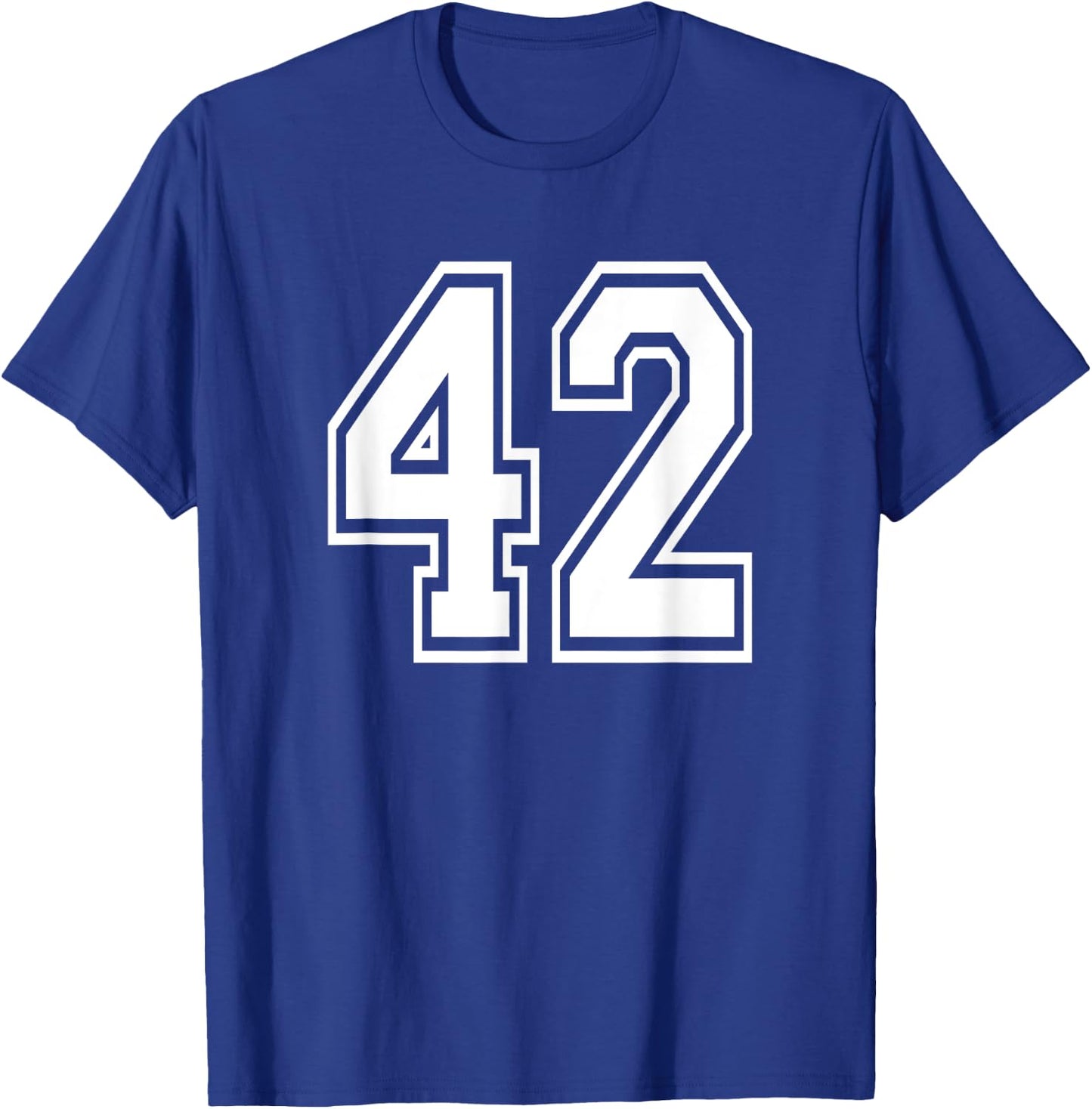 Number 42 Birthday Gift Sports Player Team Numbered Jersey T-Shirt - T-Shirt | Royal