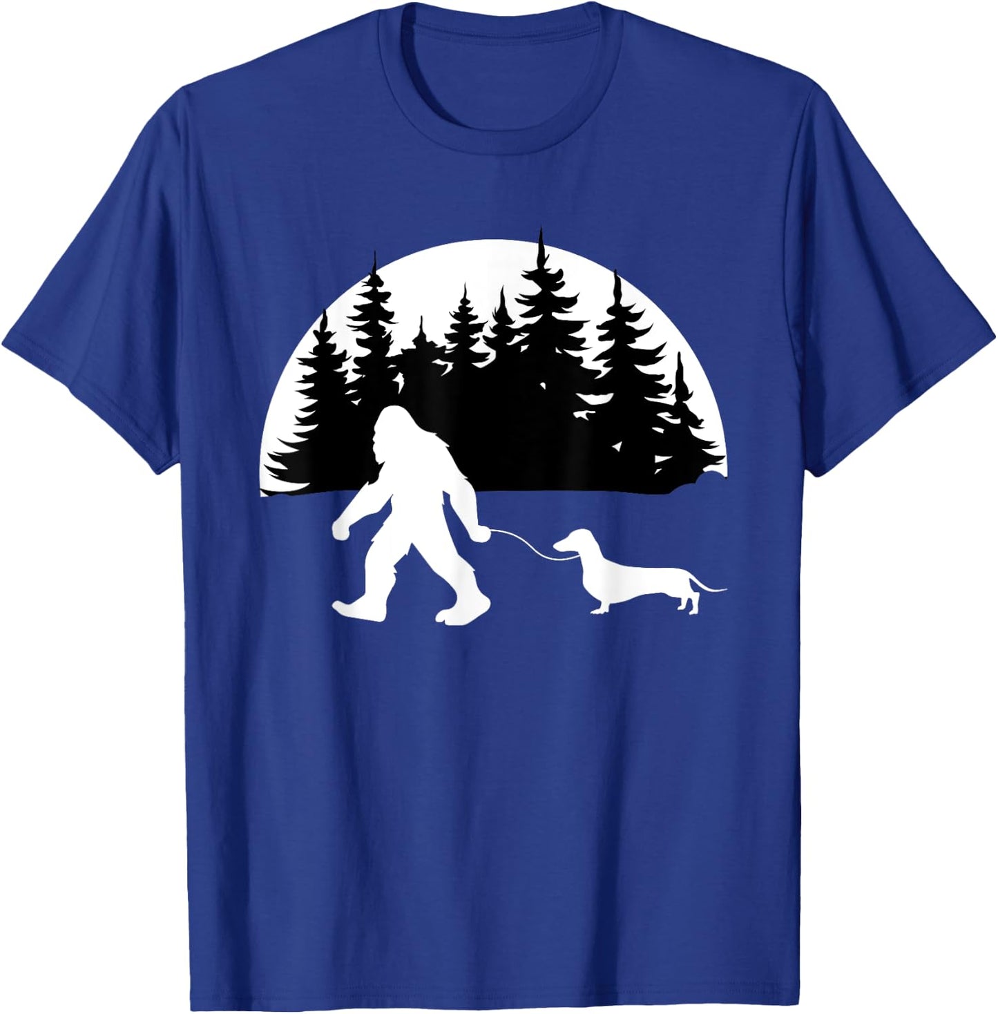 Funny Sasquatch Costume Wiener Dog Bigfoot Walking Dachshund Men Women Kids T-Shirt - T-Shirt | Royal