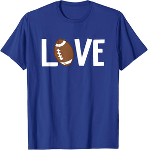 Valentine's Day LOVE FOOTBALL T-Shirt - T-Shirt | Royal