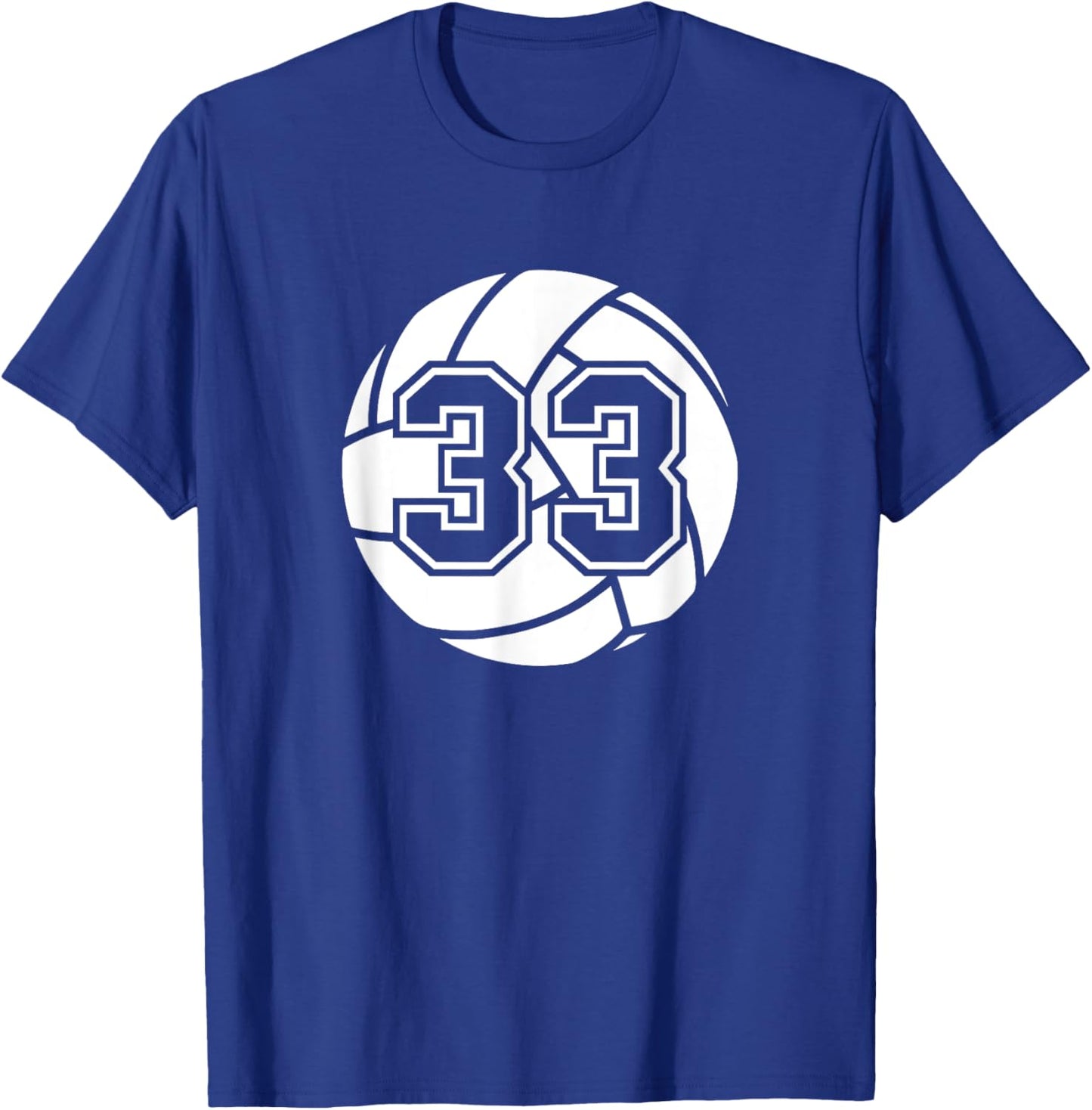 Volleyball Player #33 Volleyball Mom Dad Jersey Number 33 T-Shirt - T-Shirt | Royal
