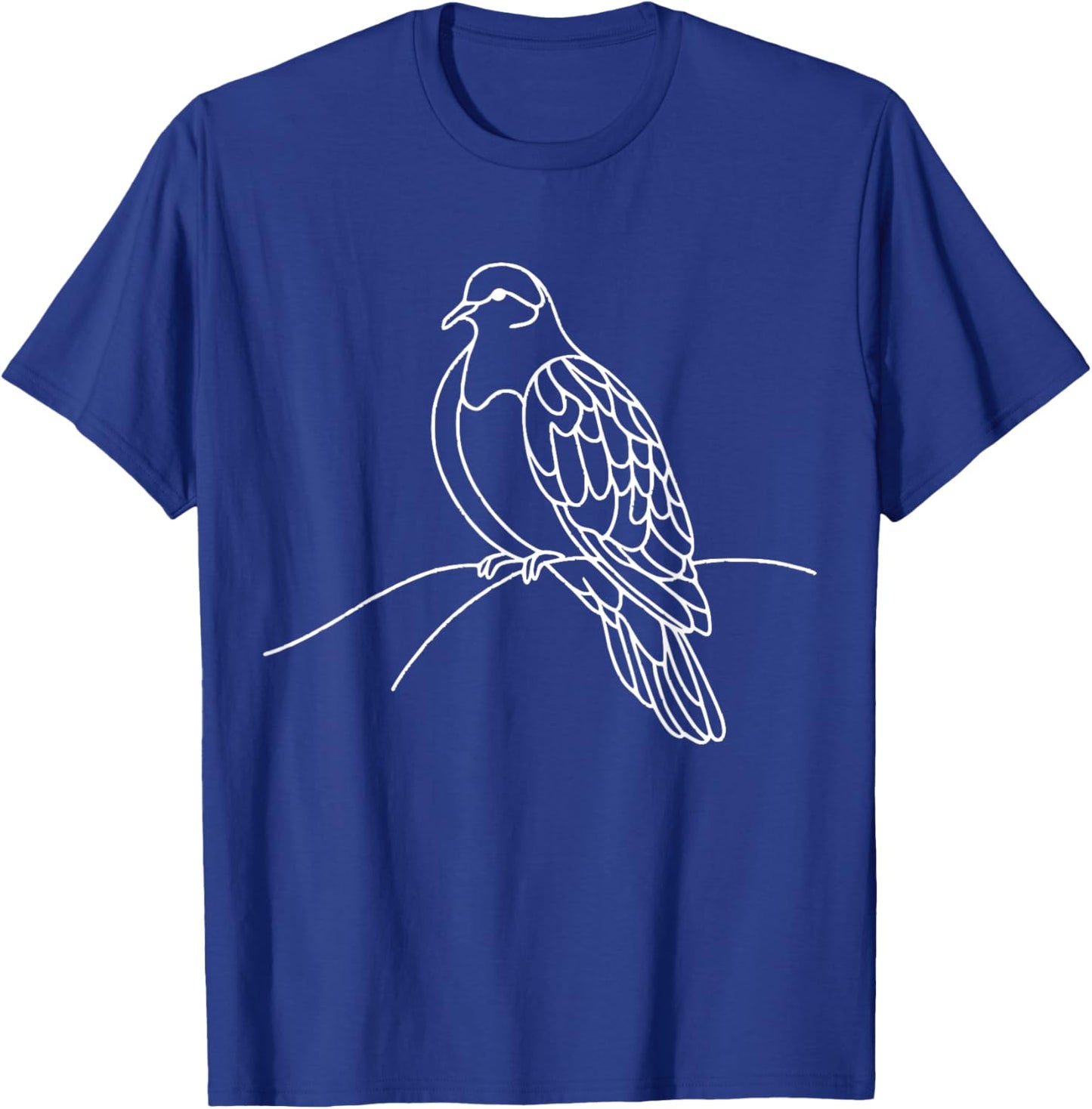 Line Art Bird & Ornithologist Inca Dove T-Shirt - T-Shirt | Royal
