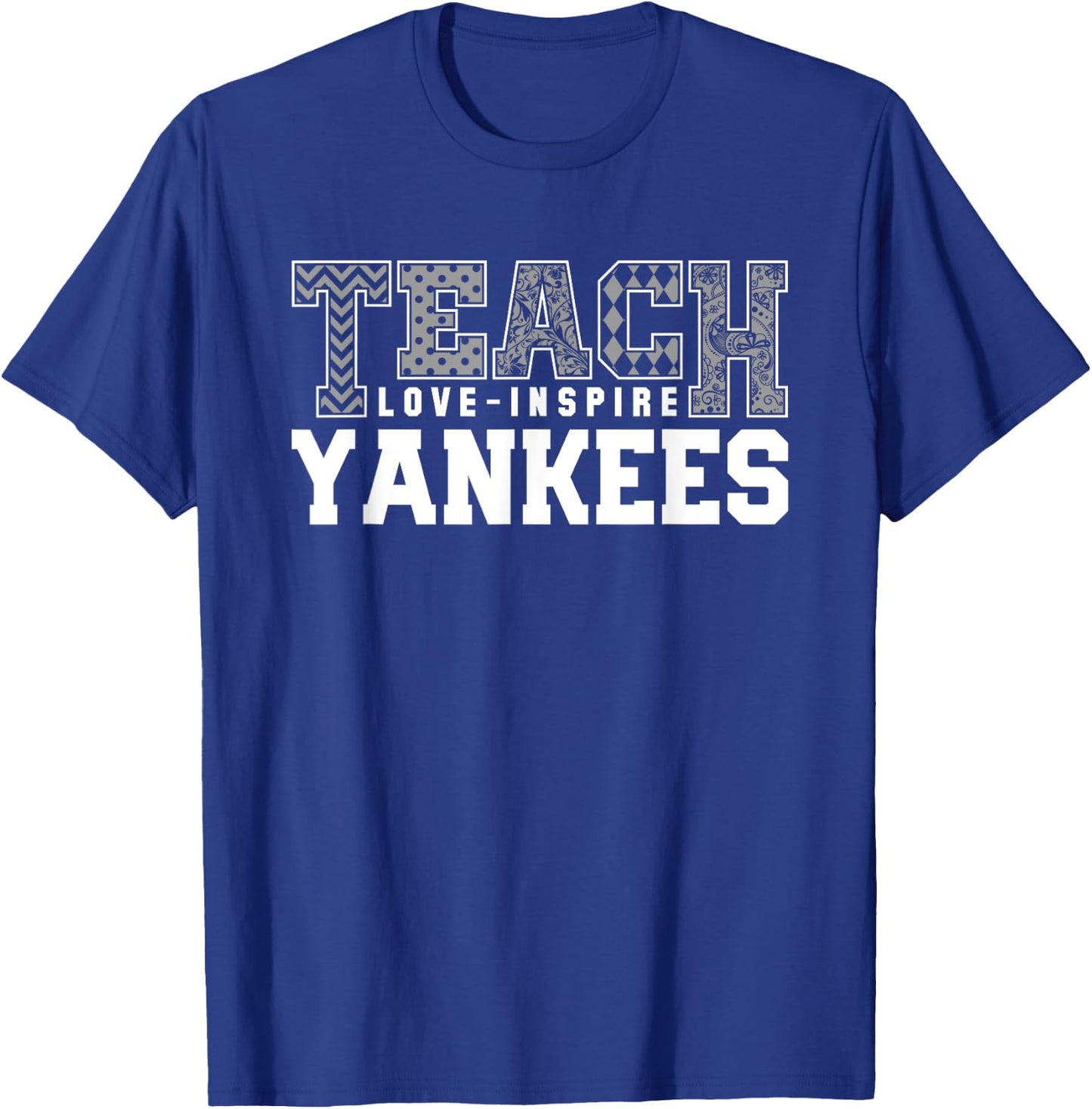Yankees North Teach Love Inspire Slogan HS T-Shirt - T-Shirt | Royal