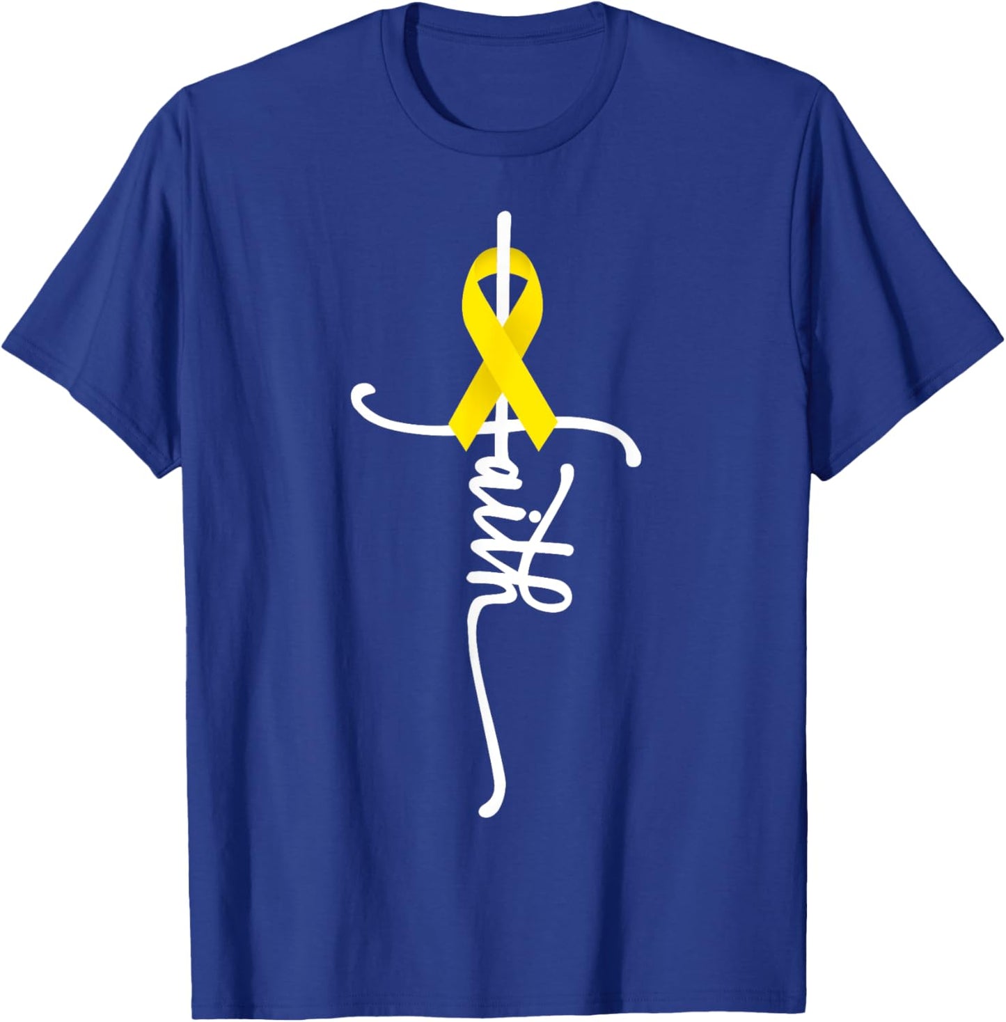 Sarcoma Bone Cancer Faith Sarcoma Bone Cancer Awareness T-Shirt - T-Shirt | Royal