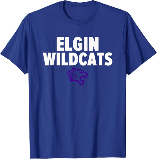 Elgin Wildcats Logo Bold HS T-Shirt - T-Shirt | Royal