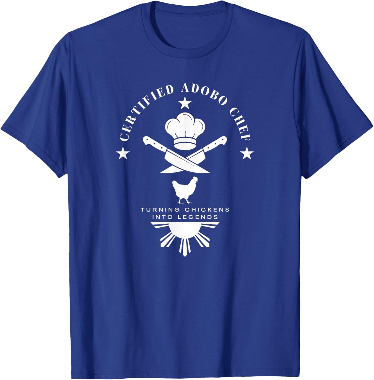 Certified Adobo Chef New Filipino Graphics Statement Funny T-Shirt - T-Shirt | Royal