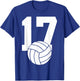 Number 17 Volleyball 17th Birthday T-Shirt - T-Shirt | Royal
