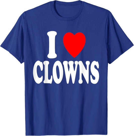 I Heart (Love) Clowns T-Shirt - T-Shirt | Royal